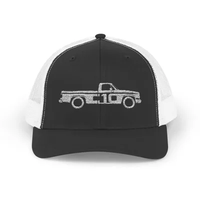 Vintage Chevy C10 Squarebody Truck Calligram Snapback Trucker Cap